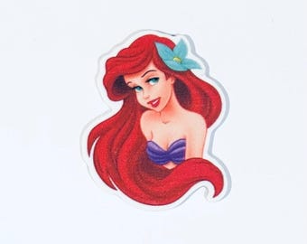 Princess Ariel Planar Resin Set of 2-Ariel Cabochon-Ariel Hair Bow Center-Princess Ariel Flat Back Resin-Ariel Resin-Ariel Planar Resin