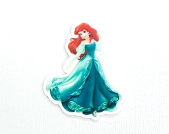 Ariel Planar Resin Set of 2-Bow Embellishment-Hair Bow Center-Princess Flat Back Resin-DIY Jewelry Making