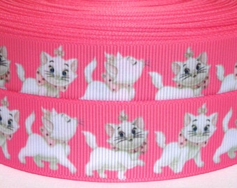 Marie Cat 1" Grosgrain Ribbon-Disney Character-Ribbon by the Yard-Boutique Bow Making-Crafts Supplies