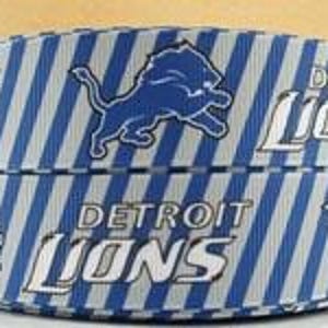 Detroit Lions 1" Grosgrain Ribbon-Detroit Lions Ribbon-Detroit Lions Ribbon by the Yard-Football Ribbon-WE COMBINE SHIPPING