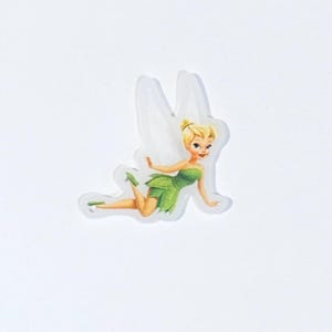 Tinkerbell Frosted Acrylic Planer Resin Set of 2-Tinkerbell Cabochon-Tinkerbell Hair Bow Center-Tinkerbell Acrylic Planar Resin