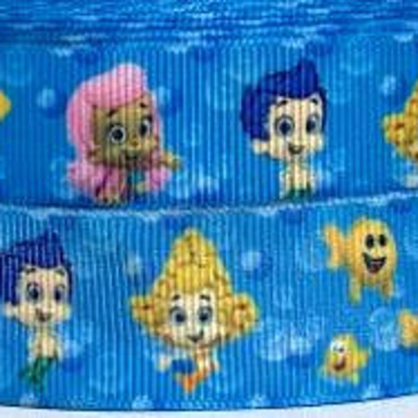 Bubble Guppies 1" Grosgrain Ribbon - Bubble Guppies Ribbon - Bubble Guppies Ribbon by the Yard - Bubble Guppies - WE COMBINE SHIPPING