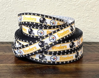 Pittsburgh Steelers 7/8" Grosgrain Ribbon-Football Ribbon-Sports Ribbon-Ribbon by the Yard