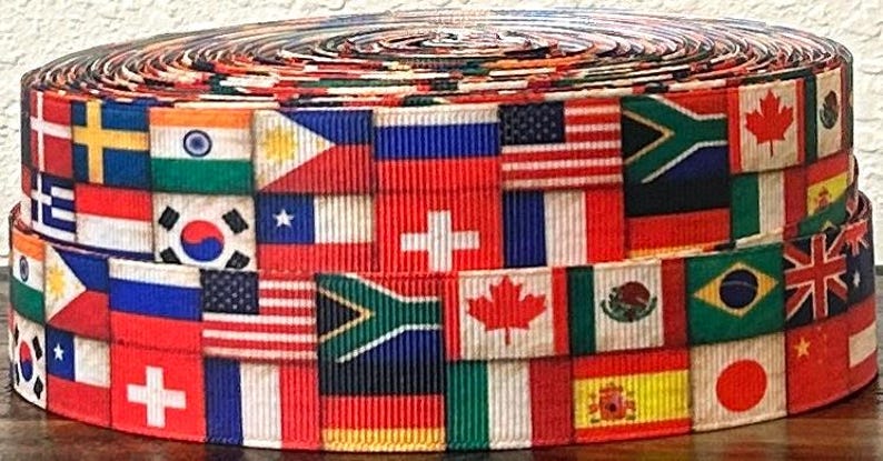 Countries Grad Colorful Ribbon International Flags 1