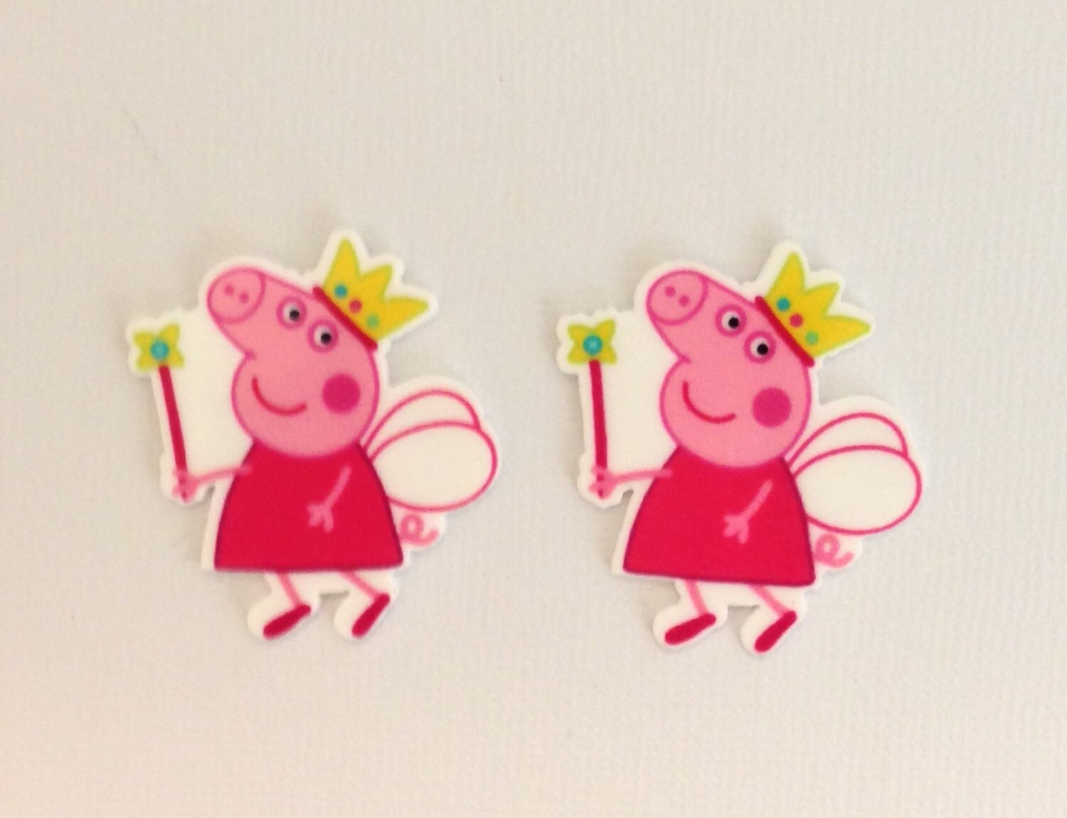 Peppa Pig Planar Resin Set of 2 - Peppa Pig Hair Bow Center - Peppa P…