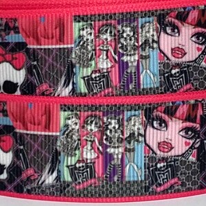 Skull 1&quot; Grosgrain Ribbon-Character Ribbon by the Yard-Skull Ribbon-Character Ribbon-Skull Printed Ribbon-WE COMBINE SHIPPING