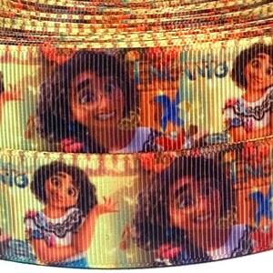 Encanto 1&quot; Grosgrain Ribbon-Disney Encanto Ribbon-Encanto Ribbon by the Yard-Mirabel Ribbon-WE COMBINE SHIPPING