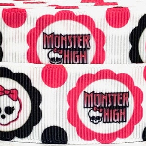 Monster High 1" Grosgrain Ribbon-Monster High Ribbon by the Yard-Monster High Ribbon-Character Ribbon-WE COMBINE SHIPPING