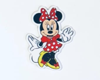 Minnie Mouse Planar Resin Set of 2 - Minnie Cabochon - Minnie Mouse Hair Bow Center - Minnie Mouse Flat Back Resin - Minnie Planar Resin