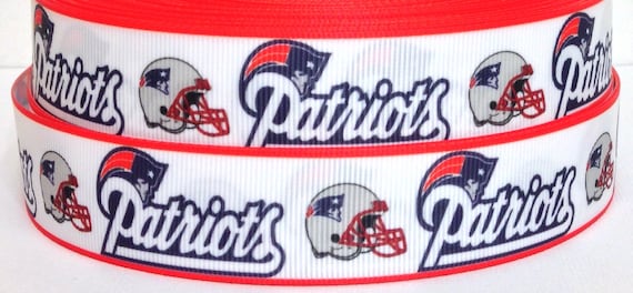 New England Patriots 1" Grosgrain Ribbon-Patriots Ribbon-New England Patriots Ribbon-WE COMBINE SHIPPING