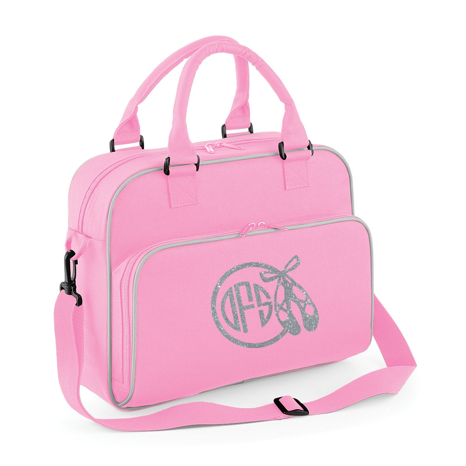 personalised junior ballet dance bag- glitter print with ballet image and monogram name- image 5 personalized ballet bag personalised junior ballet dance bag- glitter print with ballet image and monogram name- image 5 personalized ballet bag