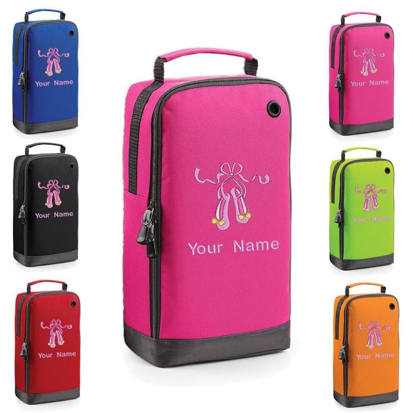 personalised embroidered shoe/accessory bag - dance ballet tap leotard bc
