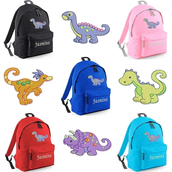Personalised Kids Backpack Any Name Dinosaur Boys Childrens Back To School Bag 9