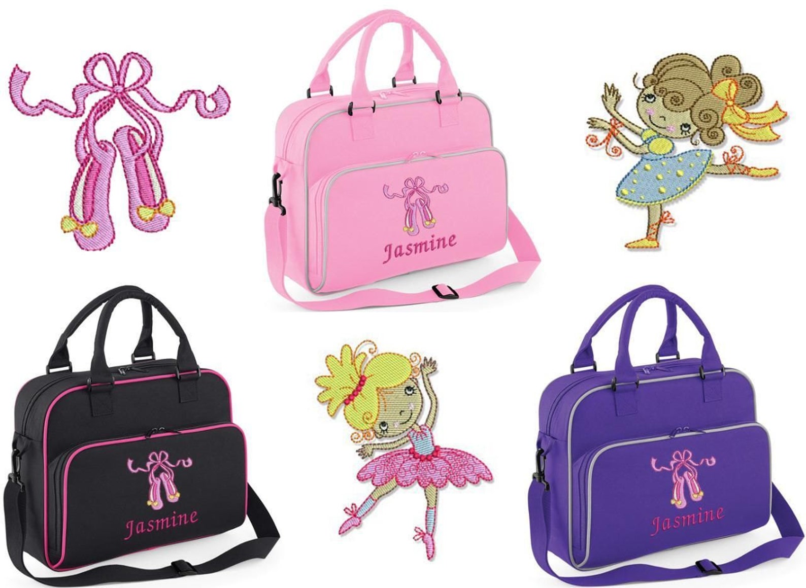 junior ballet dance bag - leotard, girl ballet, ballet gift - personalised embroidered - ballet bag - dance bag - girls gift - b
