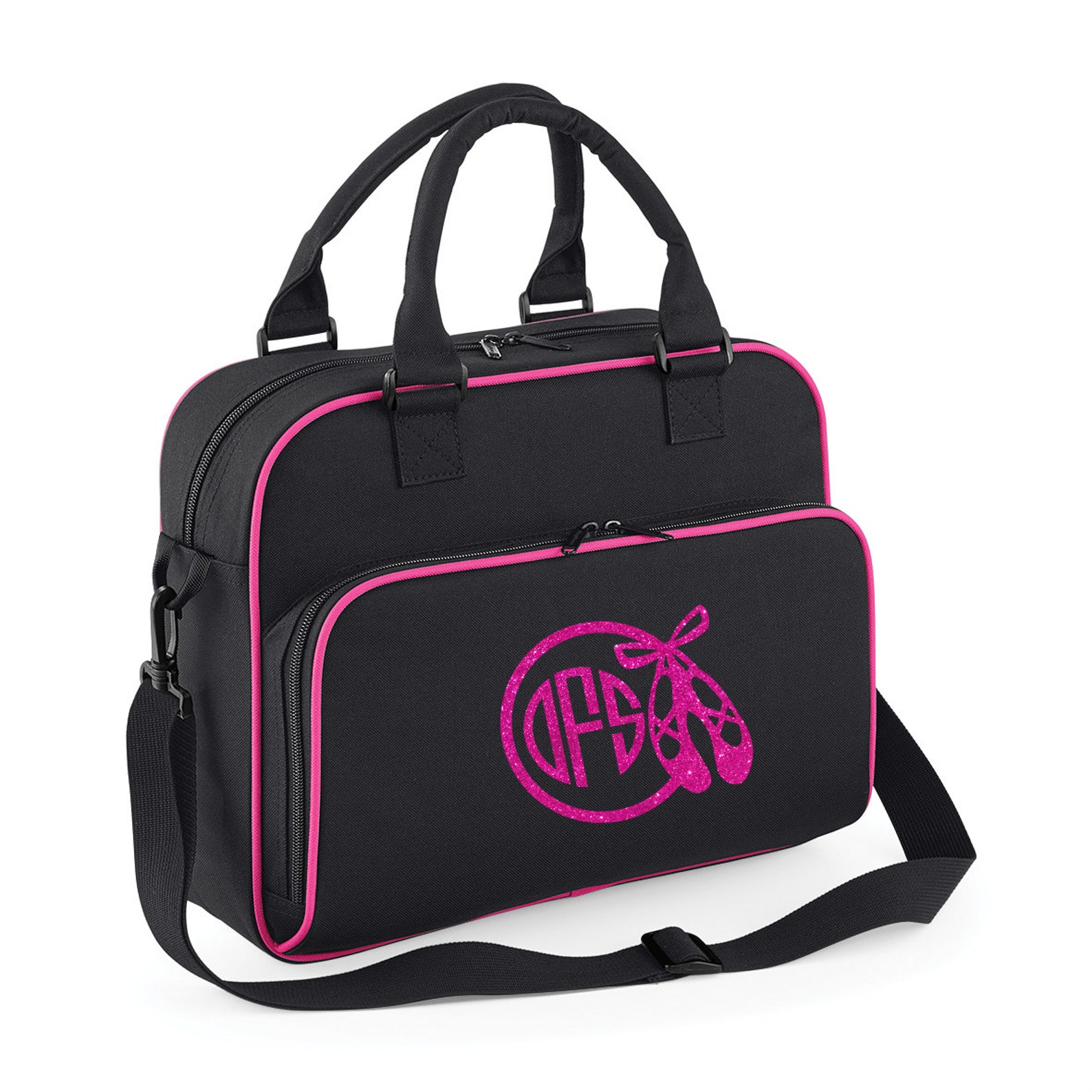 personalised junior ballet dance bag- glitter print with ballet image and monogram name- image 5 personalized ballet bag personalised junior ballet dance bag- glitter print with ballet image and monogram name- image 5 personalized ballet bag