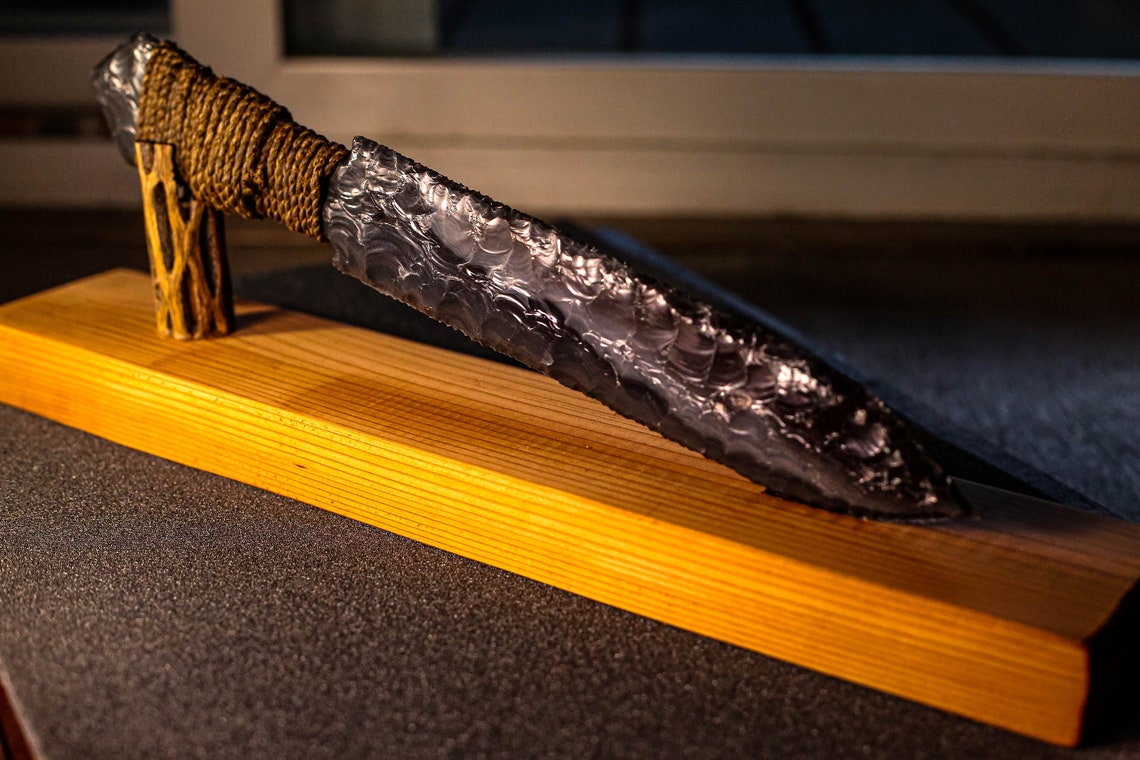 Game of Thrones Replica Obsidian Knife With Stand Etsy