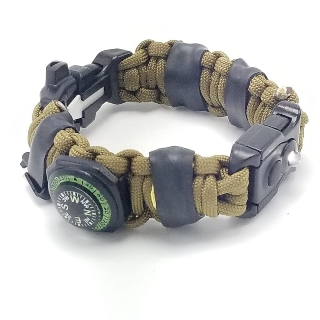 North Star Survival Bracelet negro - Pulsera paracord con silbato