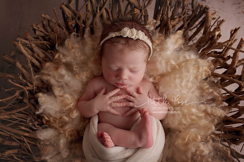Yellow Felted Curly Layer Newborn Baby Photography Props Basket Stuffer