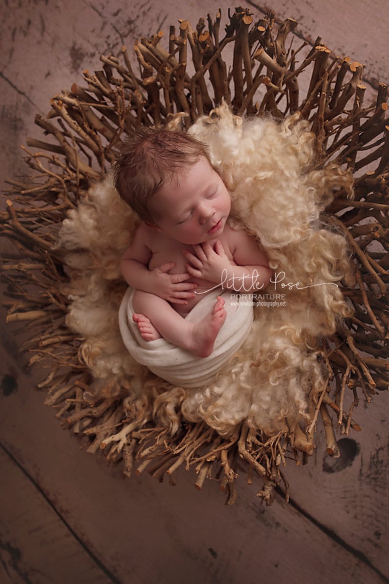 Yellow Felted Curly Layer Newborn Baby Photography Props Basket Stuffer
