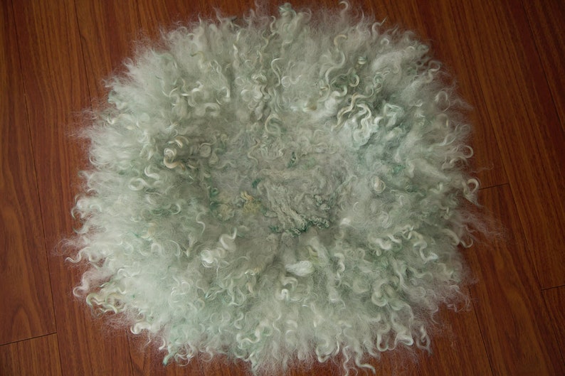 Green Mint Fringe Curly Layer Newborn Baby Photography Props Basket Stuffer Felted Wool Layer