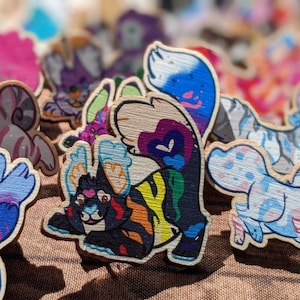 Fam Fox Pride Pins | Wooden Pins by Dom Fambro