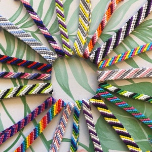 Handcrafted Candy Stripes Friendship Bracelet | Summer Camp Bracelet | Matching Bracelet | Vsco Girl | Knotted Bracelets | Women’s Gift |