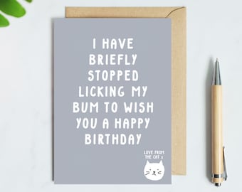Lécher ma carte d'anniversaire Bum du chat