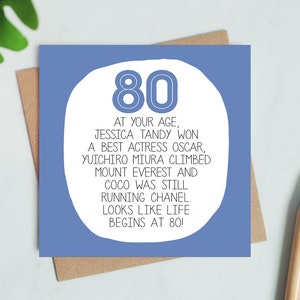 Funny 80th Birthday Card