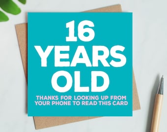 Funny 16th Birthday Card