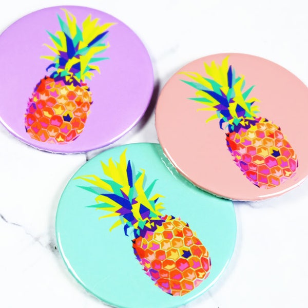 Ananas poche miroir/badge/décapsuleur