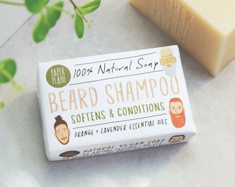 100% Natural Vegan Beard Shampoo Bar Soap Plastic Free Eco Gift For Him