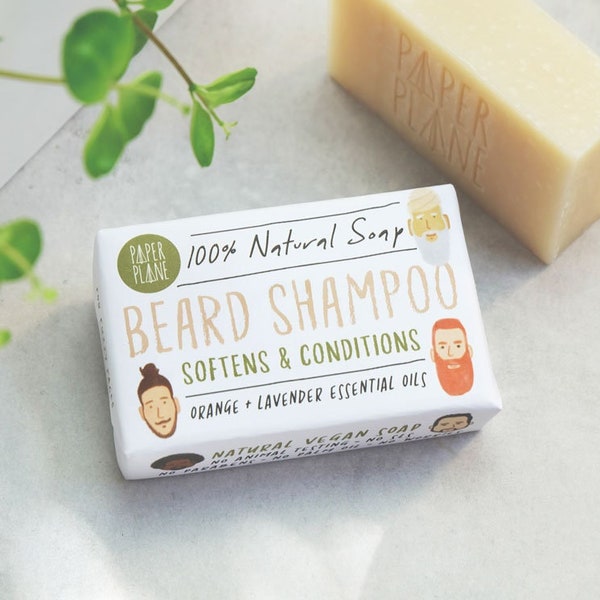 100% natürliches veganes Bart-Shampoo-Seife Plastikfreies Öko-Geschenk für Ihn