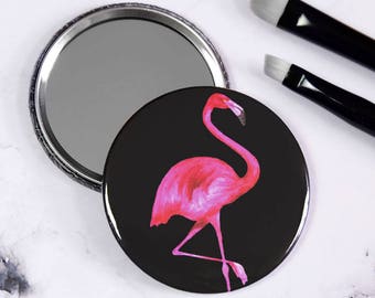 Flamingo Pocket Mirror/badge/bottle opener