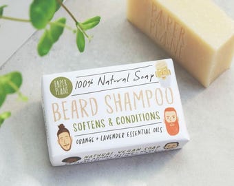 100% Natural Vegan Beard Shampoo Bar Soap Plastic Free Eco Gift For Him