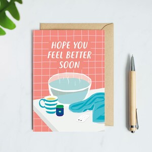 Steam Bowl Get Well Soon Card - Espero que te sientas mejor pronto
