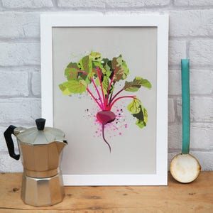 Beetroot print - Kitchen Print - Vegetable print for Kitchen - A4 Kitchen Print - A3 Kitchen Print image 2