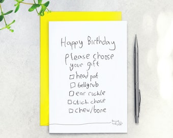 Birthday Card from the Dog - Choose Your Gift - Designed By Dog