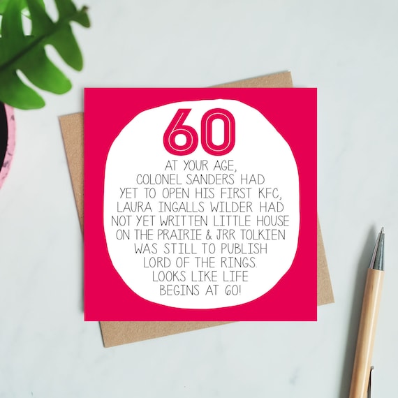 Verwonderend Funny 60th birthday card | Etsy JW-81