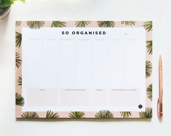 So Organised Desk Planner - 50 pages A4 desk pad organiser