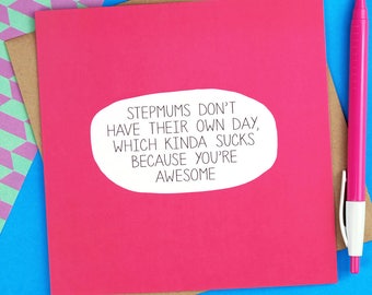 Funny Stepmum Card, You're Awesome, Father's Day