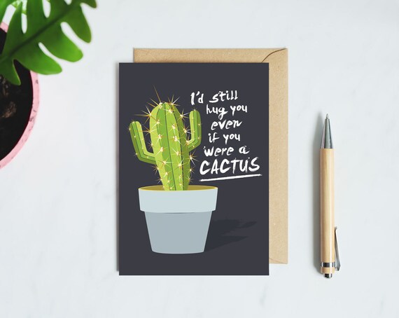 Lustige Valentinstag-Karte - ich wrde noch Umarmen Sie auch wenn Sie ein  Kaktus waren - lustige Kaktus-Karte - Kaktus Valentinstag Karte - Kaktus  Geschenke - Etsy.de