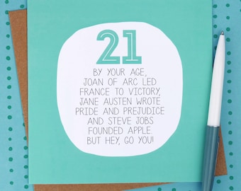 Funny 21st Birthday Card