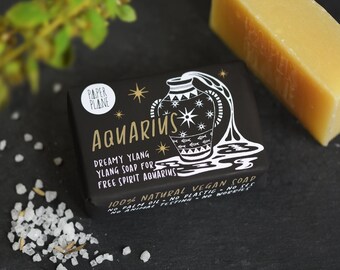 Aquarius Zodiac Soap - Natural Vegan Horoscope Star Sign Soap Bar