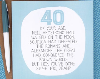 Funny 40th Birthday Card