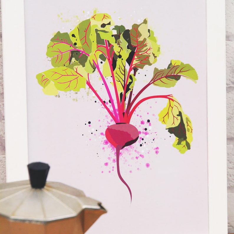 Beetroot print - Kitchen Print - Vegetable print for Kitchen - A4 Kitchen Print - A3 Kitchen Print image 4