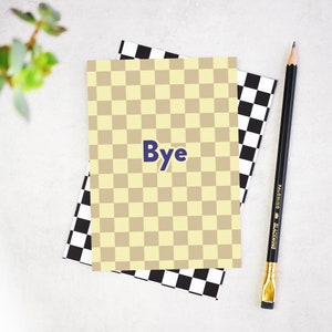 Bye - carte de départ en damier - bleu jaune