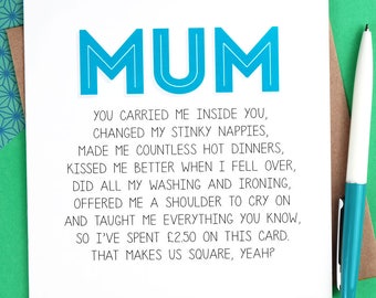 Mum Funny Mothers Day Card