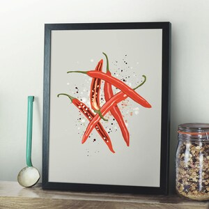 Chili Keukenprint - pepers - groenteprint - eetkamer