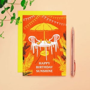 Carte de soleil de joyeux anniversaire