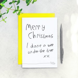 Carte de Noël du chien - j’ai fait un Wee sous l’arbre - conçu par chien